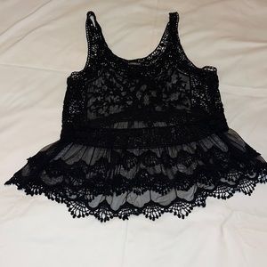Express Black Sheer Ladies Top